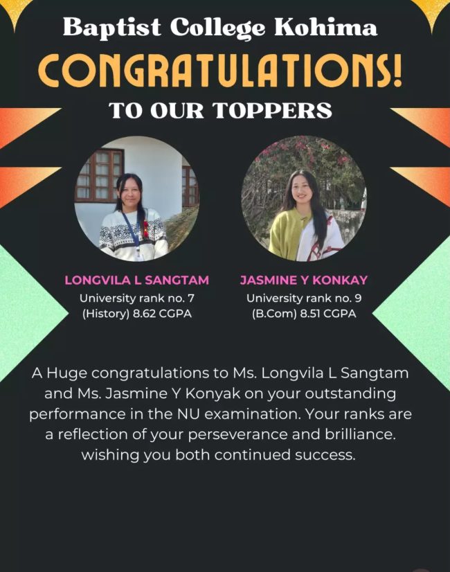Congratulations to the Subject Toppers in their Respective Departments